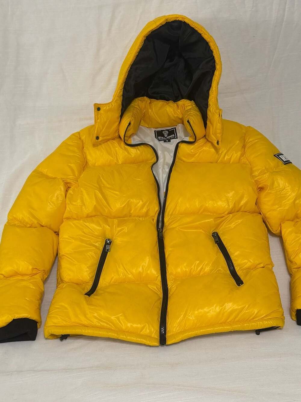 Rebel Minds Puffer Jacket Size S Yellow Hooded